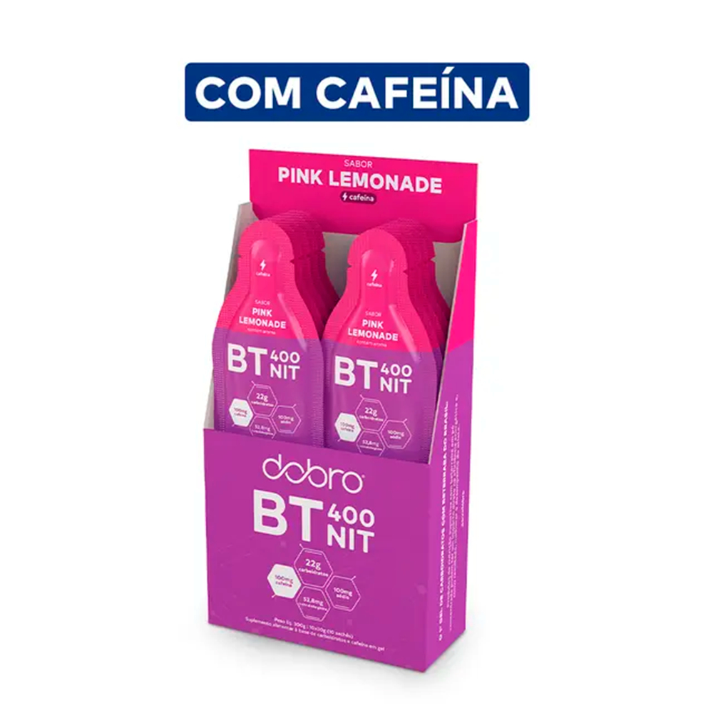Dobro BT 400 Nitrato Gel com L-Citrulinilarginina Display 10 Sachês de 30g Cada Sabor Pink Lemonade