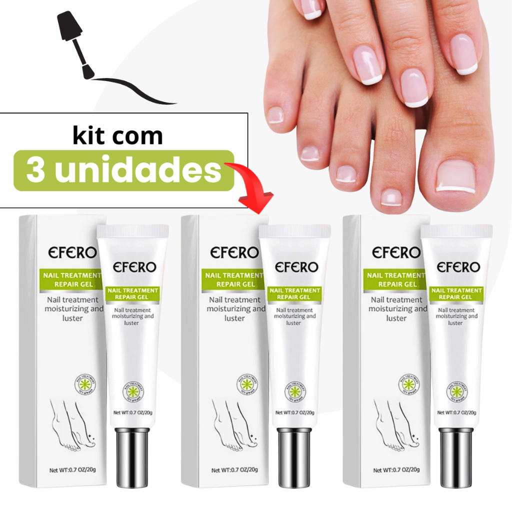 Efero Nail Repair Gel Original - Tratamento antifúngico, micose e fungos para unhas - 3 unidades