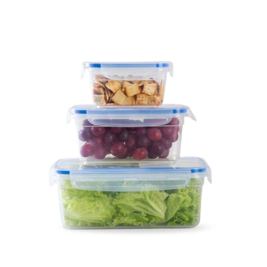 Conjunto 3 Potes Herméticos de Vidro Armazenamento Seguro e Organizado Azul em Oferta na Shopee