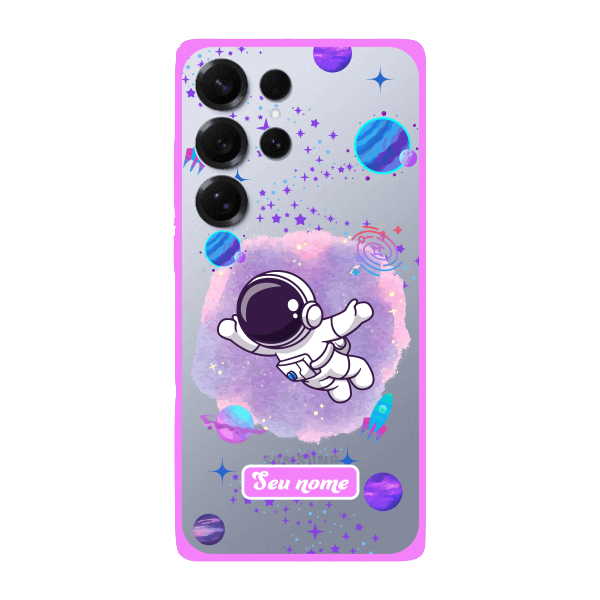 Capinha para Samsung S25 Ultra Anti Impacto Personalizada - Astronauta Transparente com nome