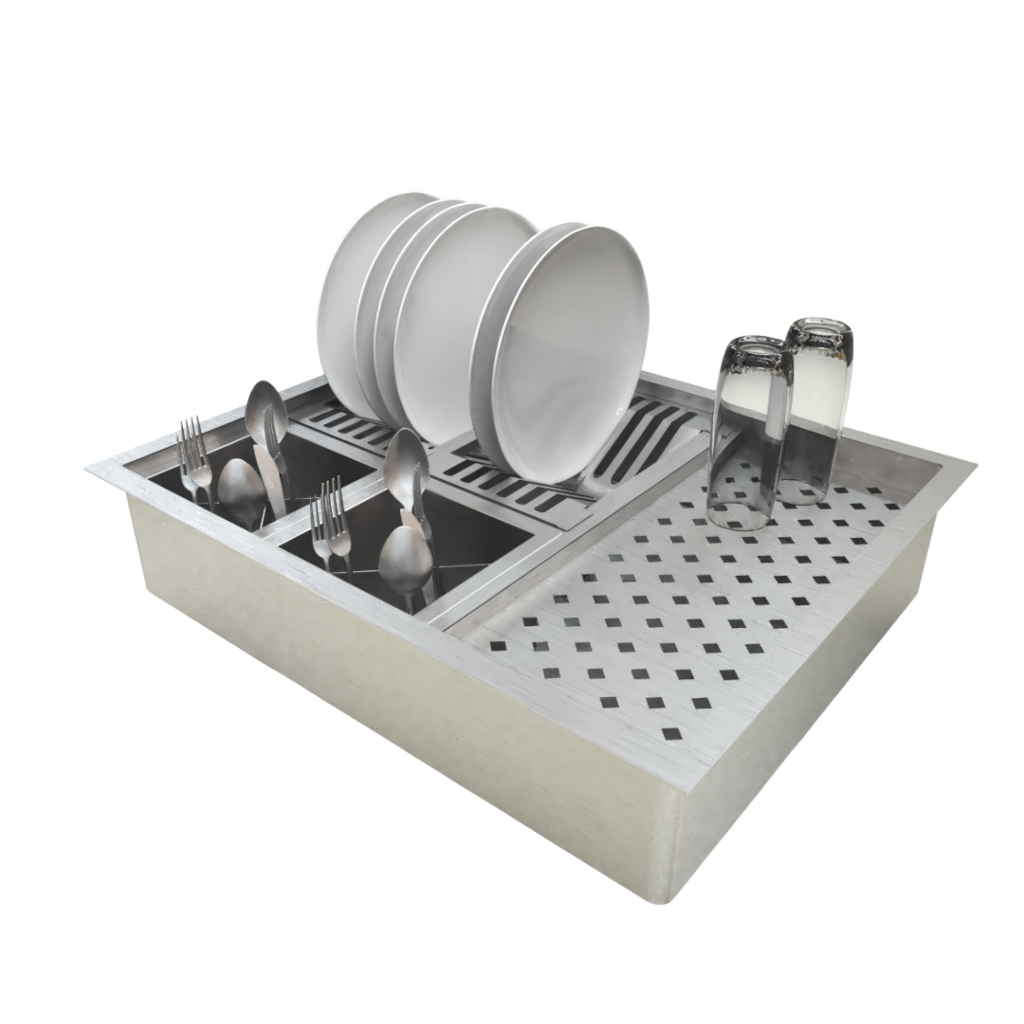 Calha Quadrada De Inox Gourmet Embutir Ou Sobrepor Pia Umida