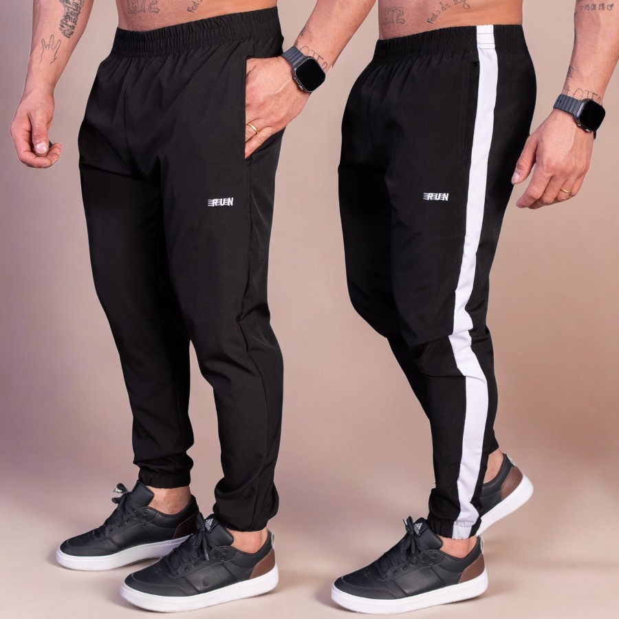 Calça Masculina RUN Training P ao G4 PLUS SIZE Jogger Tactel Corrida Academia Treino