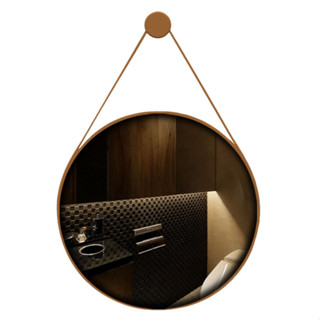 Espelho Redondo Com Alça/ Adnet 40cm Com Suporte Decorativo