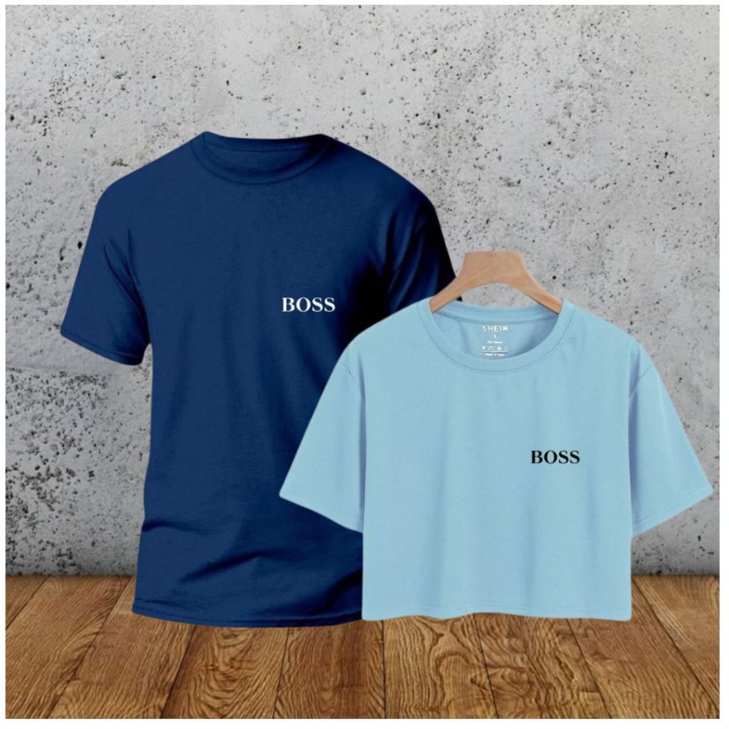 Kit Roupa Casal Camiseta + Cropped T-shirt Blusinha Loss