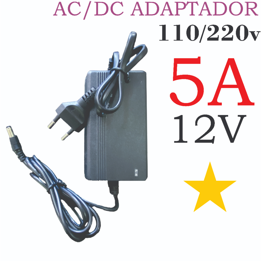 Fonte 12V 5A Adaptador AC/DC Bivolt – Proteção e Estabilidade Bivolt
