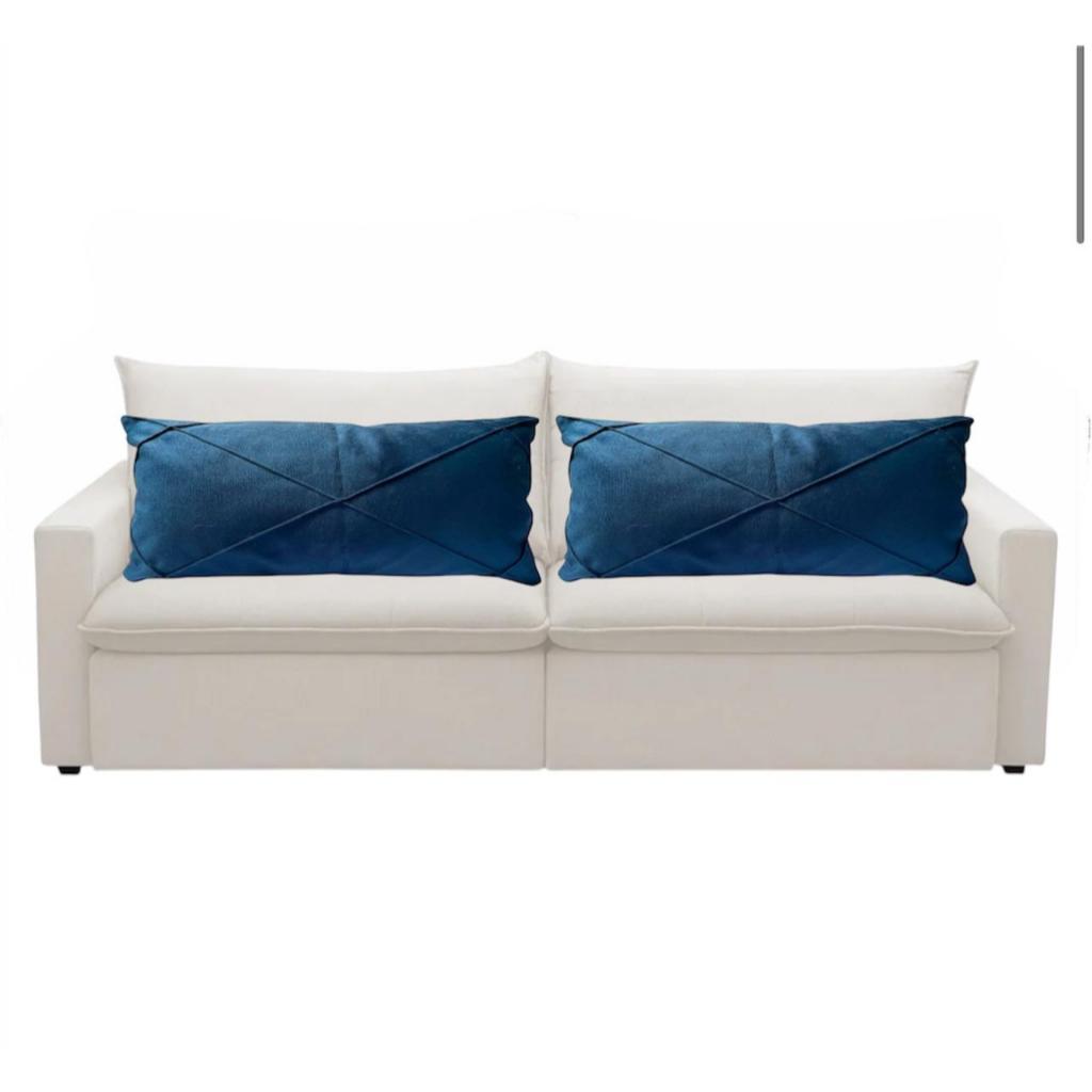 Kit 2 Almofada Baguete Grande Drapeada Retangular Cheia 70cm x 30cm