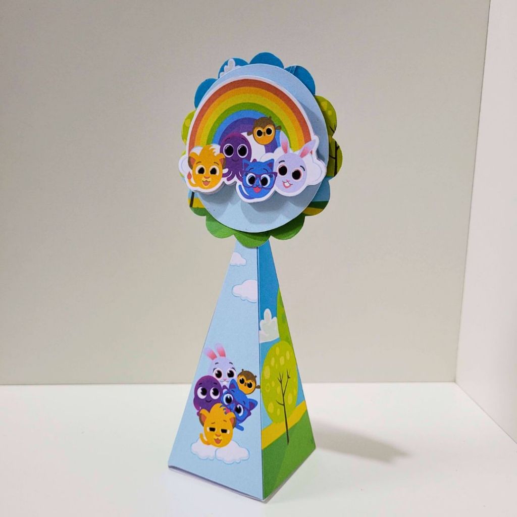 Kit Festa Aniversário - Lembrancinhas Personalizadas - Pegue e Monte 10 Caixa Pirâmide -  Bolofofos