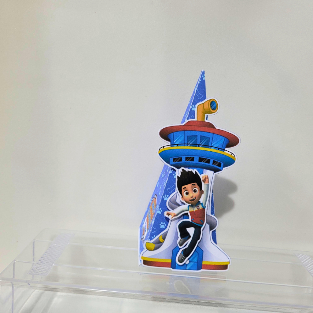 Kit Festa Aniversário - Lembrancinhas Personalizadas - Pegue e Monte 10 Caixa Pirâmide - Patrulha Canina