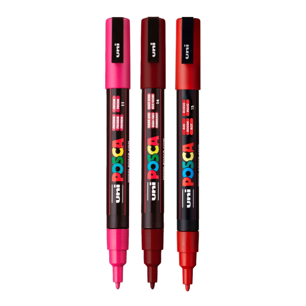 Kit 3 Caneta Marcador Uni Ball Posca Pc-3M