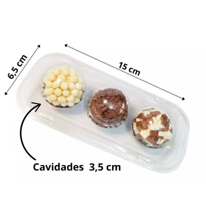 10~50un EMBALAGEM BLISTER FLIP BALL PARA 3 BRIGADEIROS YINPACK em Oferta na Shopee