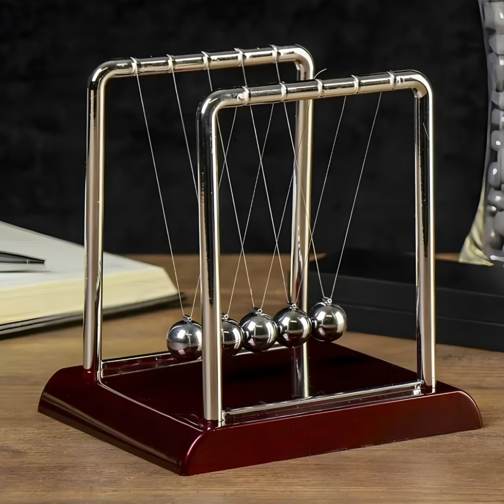 Pendulo De Newton Pêndulo De Mesa Grande Balance Ball De Metal Decoração Enfeite Escritório