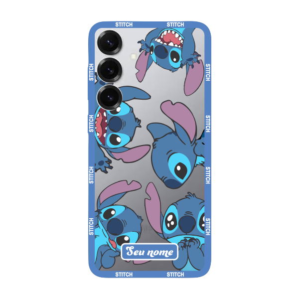 Capinha para Samsung S25 Anti Impacto Personalizada - Lilo e Stitch - Stiti Transparente com nome