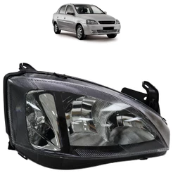 Farol Dianteiro Corsa Maxx 2008 2009 2010 2011 2012 Máscara Negra Foco Duplo Lente Lisa