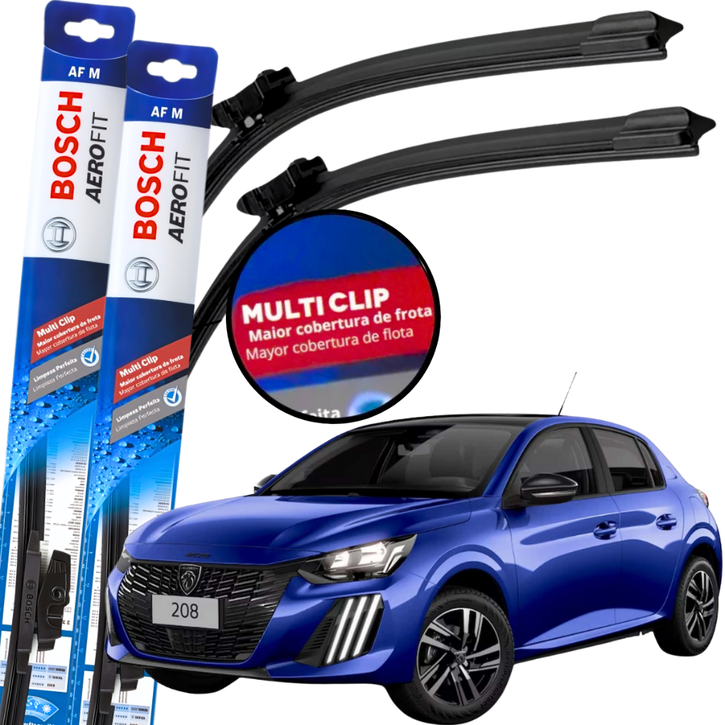 Par Palheta Limpador Parabrisa Original Bosch Multiclip Peugeot 208 2021 à 2025 em Oferta na Shopee