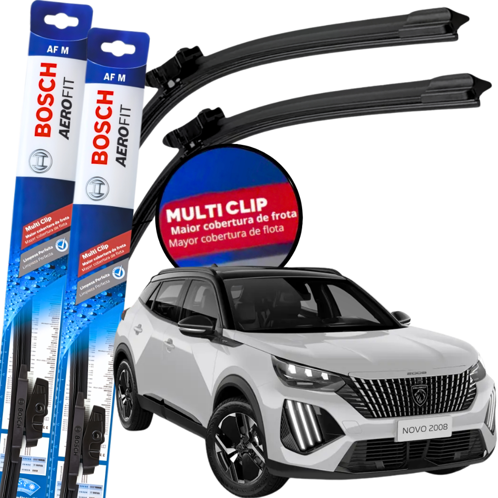 Par Palheta Limpador Parabrisa Original Bosch Multiclip Peugeot 2008 2023 à 2025 em Oferta na Shopee