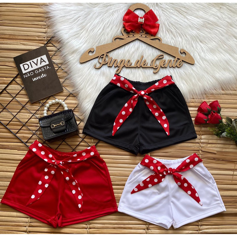 Short Infantil Feminino de Menina.