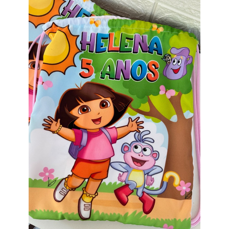 Mochila Sacola Personalizada/ Dora Aventureira