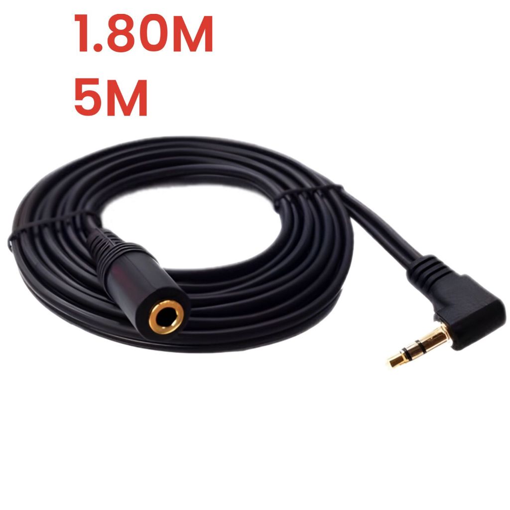 Cabo Extensor Extensao Audio P2 Macho 90° Graus X Femea  Estereo 1,8M 5M em Oferta na Shopee