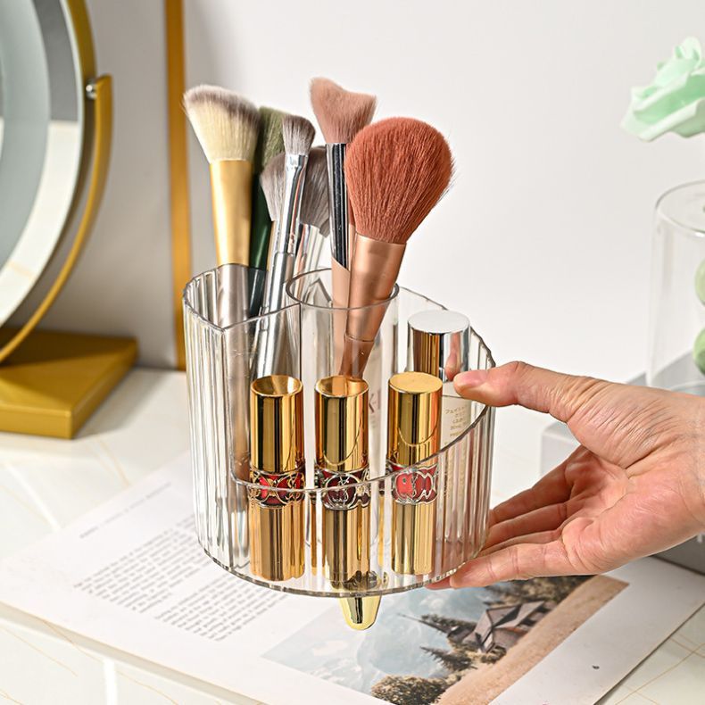 Organizador de Pincéis Máquiagem Exibição de Cosmeticos Com 4 Compartimentos