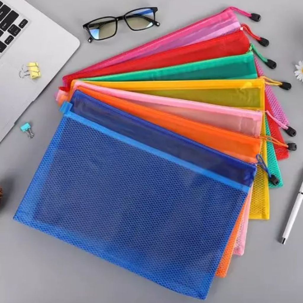 Envelope Documento PVC Plástico com Zíper Pasta de Documento Folhas A4/A5/A6/B4/B5 em Oferta na Shopee
