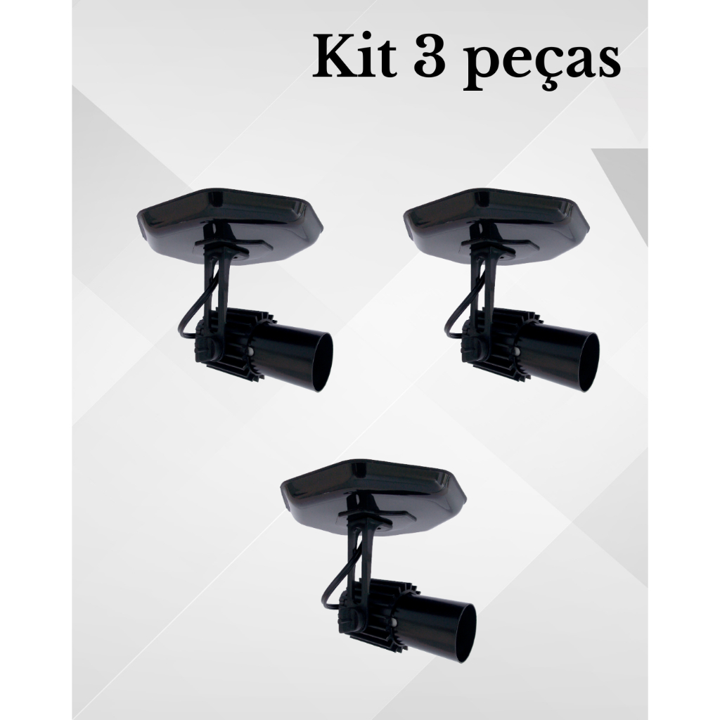 Kit 3 Spot Luminaria Simples Aletado Articulado Sobrepor Teto Iluminação Decoração