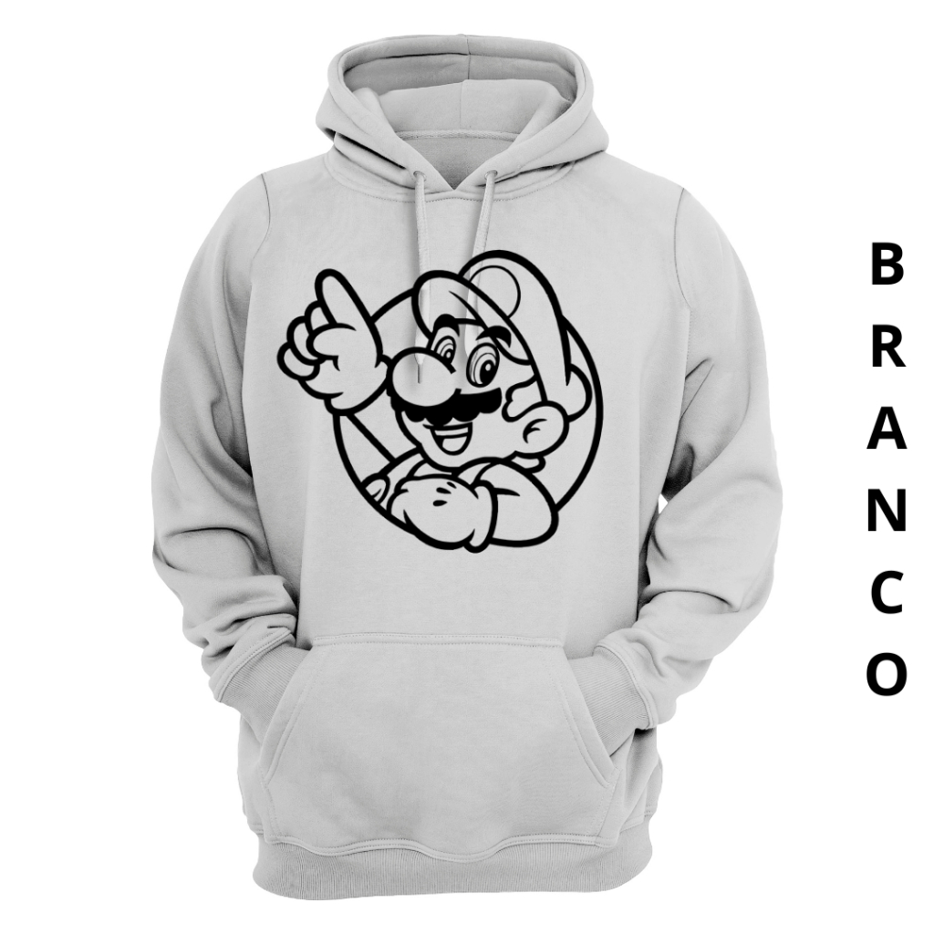 Moletom Unissex Super Mario Bros Casaco Canguru Capuz Blusa Frio Masculina Feminina Agasalho Geek