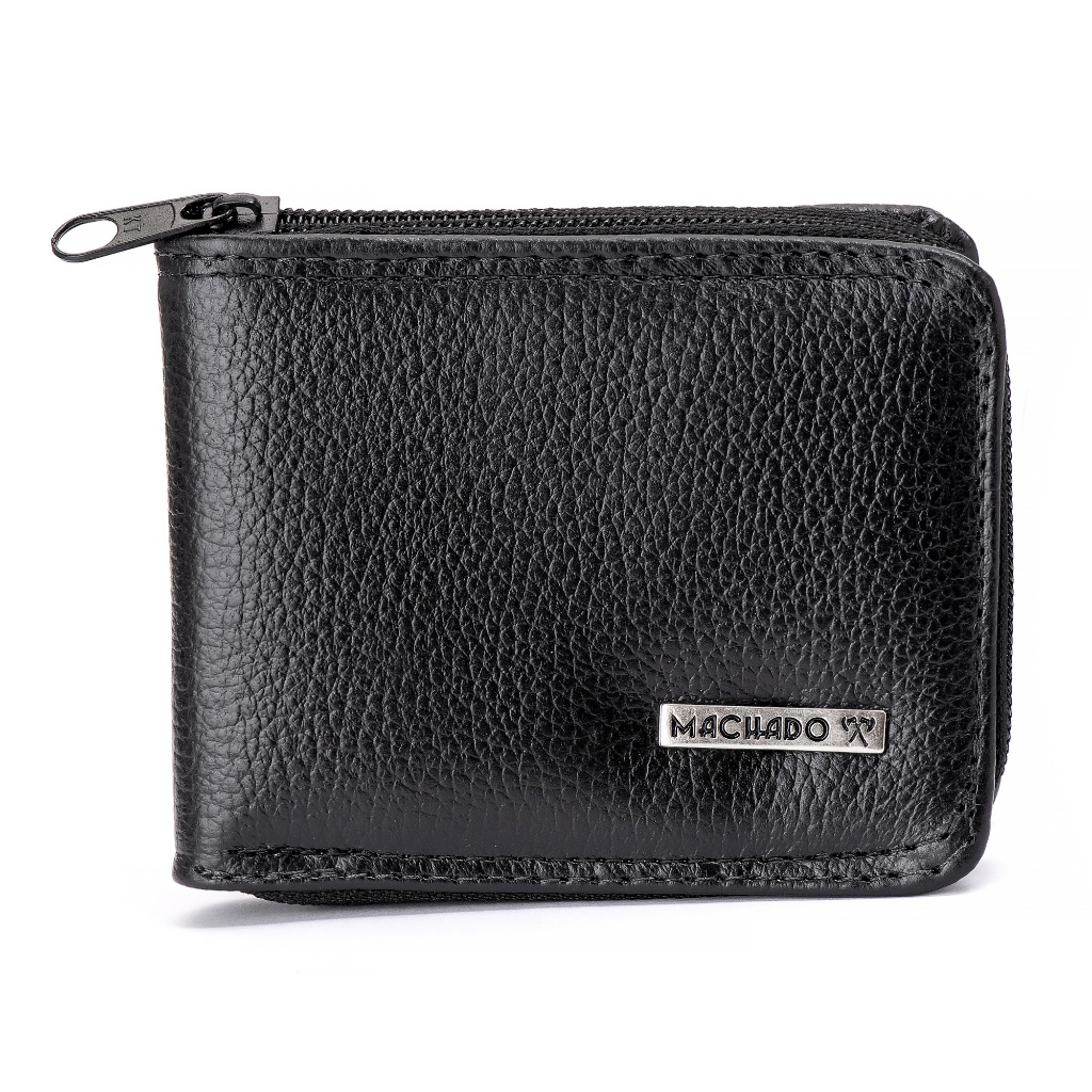Carteira Zíper Em Couro Preto, Porta mordas Em Zíper, Porta Notas e Porta Cartão. Envio Imediato.