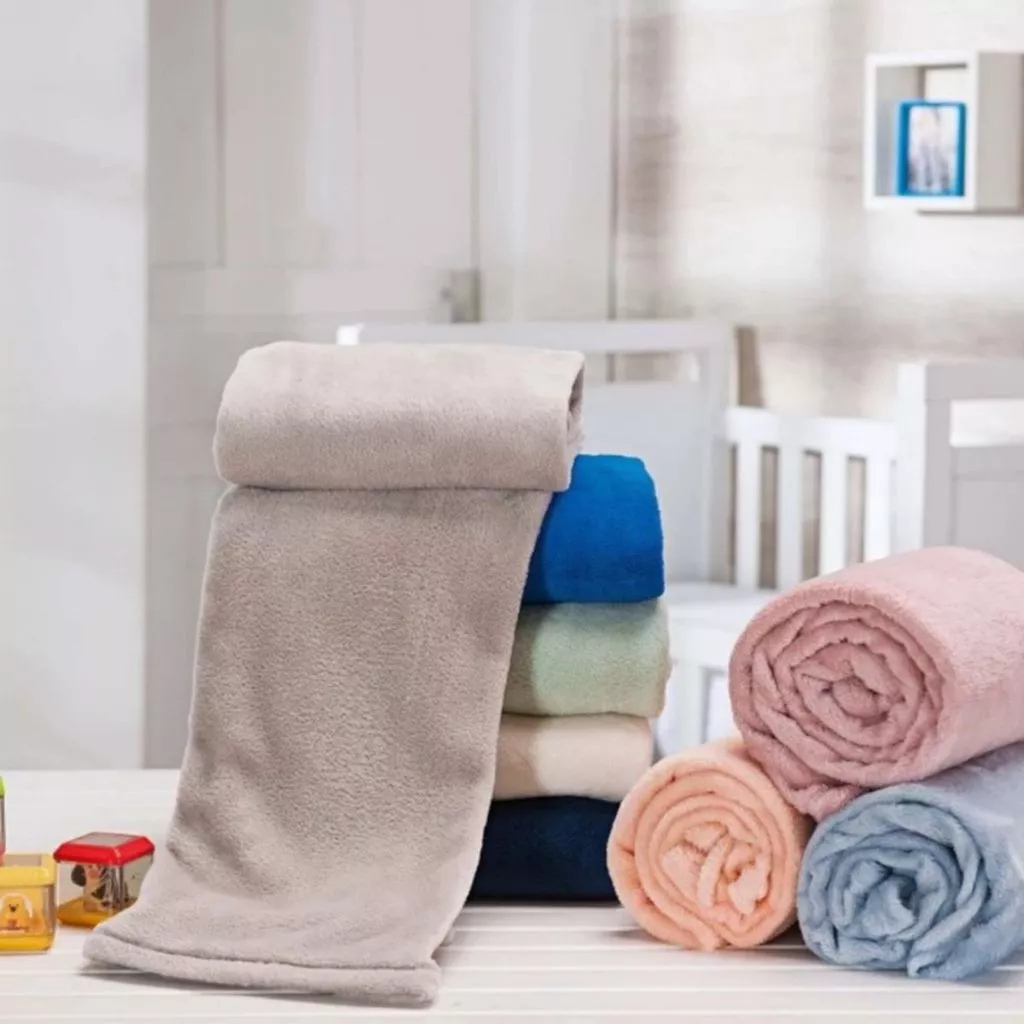 Kit 10 Mantas Cobertor Bebê Multiuso Microfibra 1,10x0,90 Promoção CORES DIVERSAS