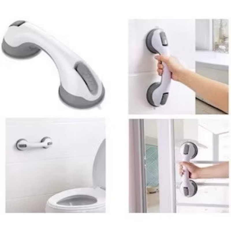 Kit 2 Barras De Apoio Com Ventosa Multiuso Idosos Crianças Cor Branco