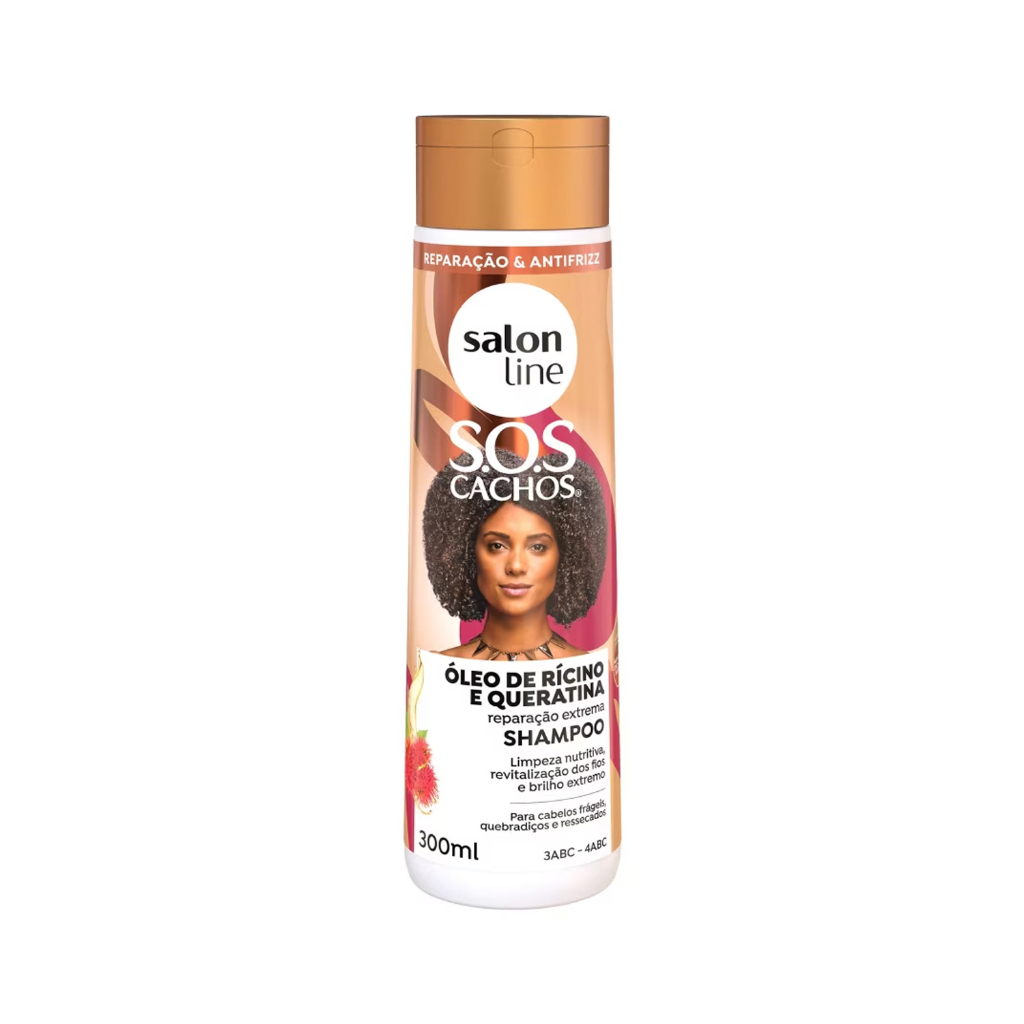 Shampoo SOS Cachos Rícino e Queratina Salon Line 300ml - Beauty