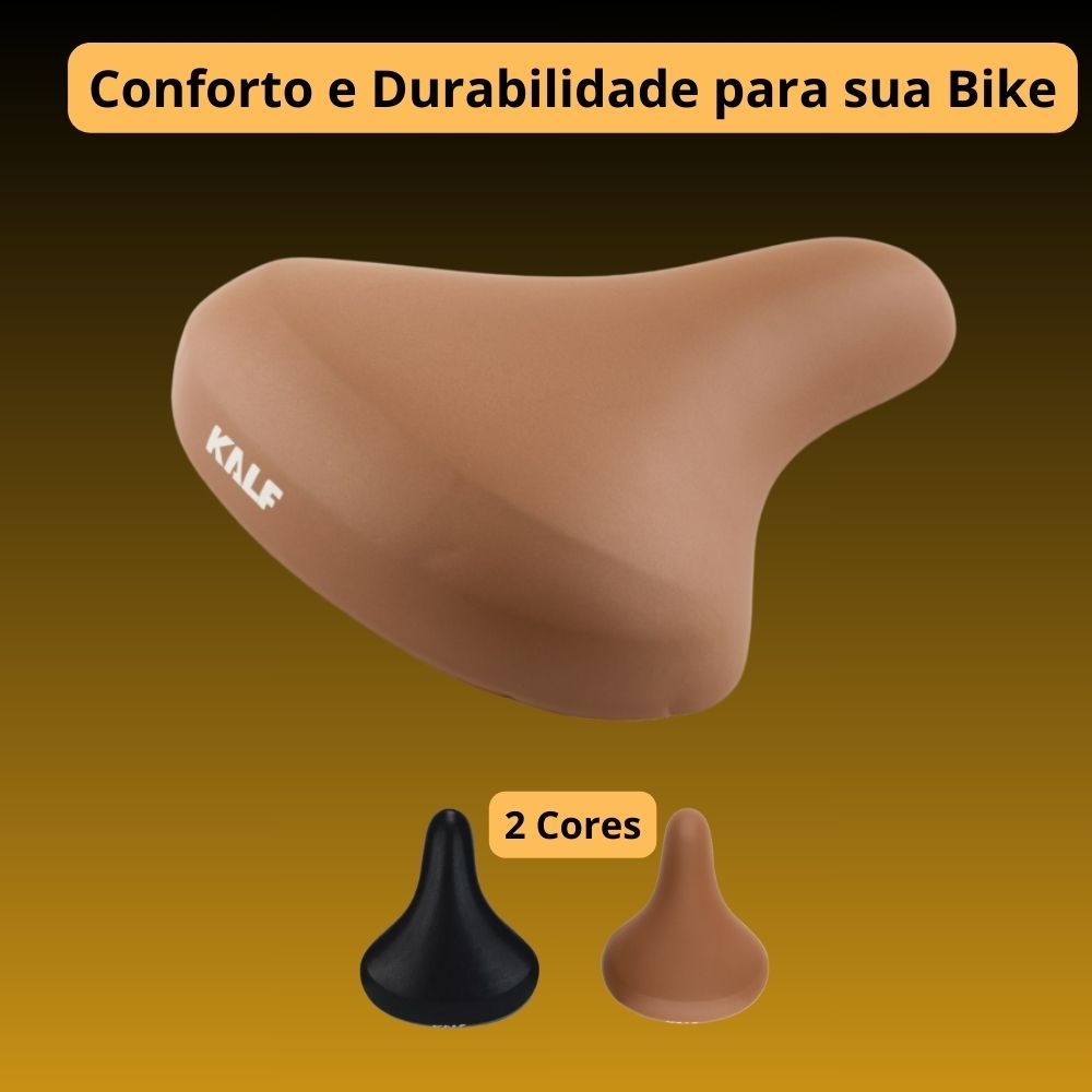 Banco Selim Urbano Tropical Confortável Bicicleta Kalf Safari 321 Marrom Preto Com Castanha Carrinho