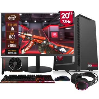 PC Gamer Completo 2Eletro Win - Intel Core i5, 16GB, AMD Radeon RX 550 4GB, SSD 240GB, Monitor 20" 75HZ - PG2E-LED0111WI em Oferta na Shopee