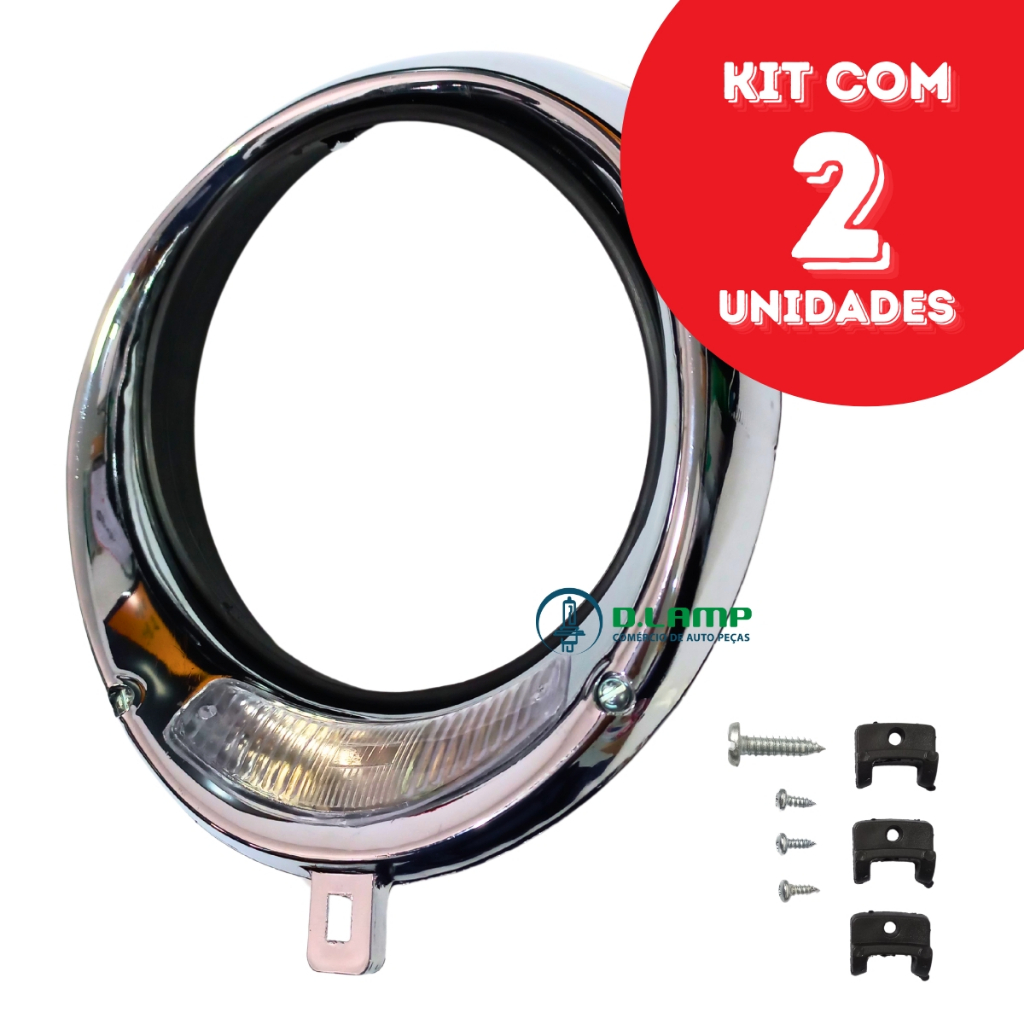 2 Aros Farol Cromado MB 1111 Kombi Fusca Tremendao