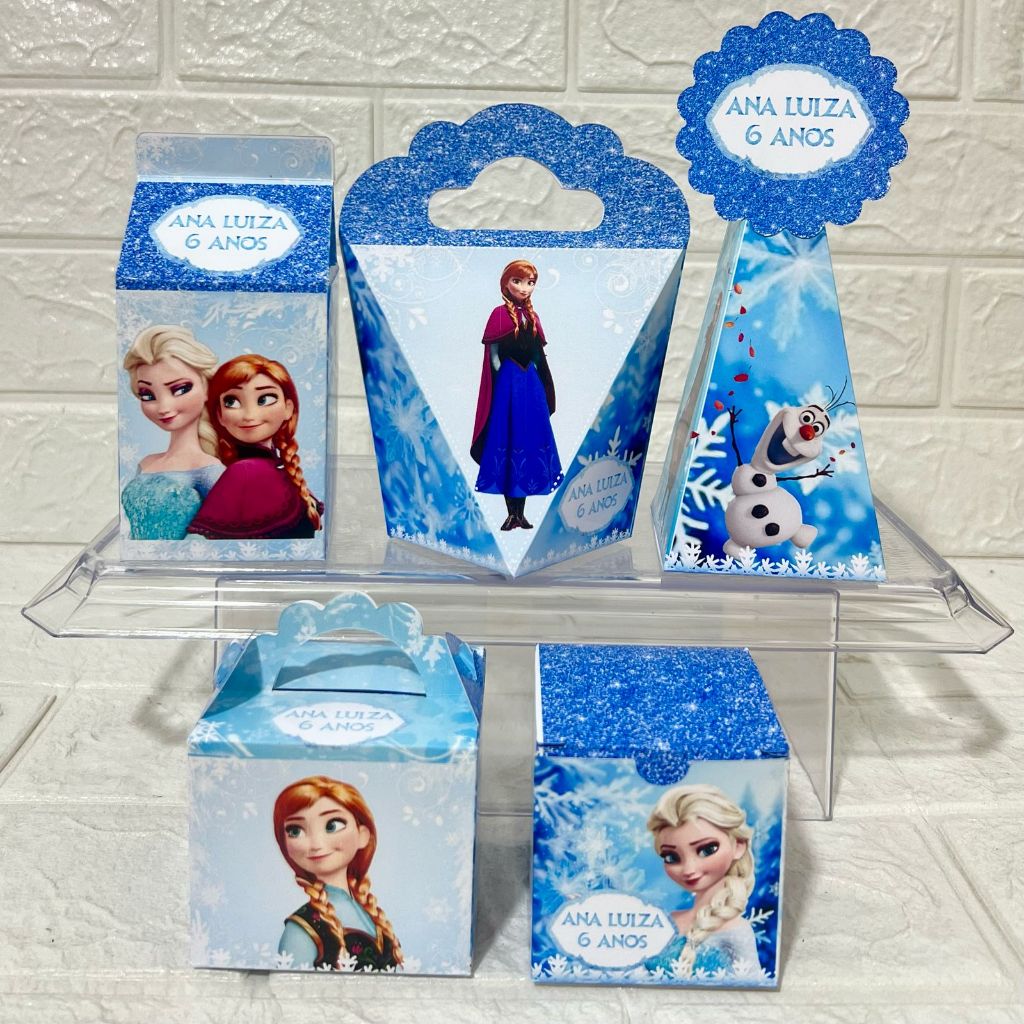 Kit Festa Personalizada FROZEN - Caixinhas Personalizadas - Aniversário - Lembrancinhas (PAPEL FOTOGRÁFICO 180G)