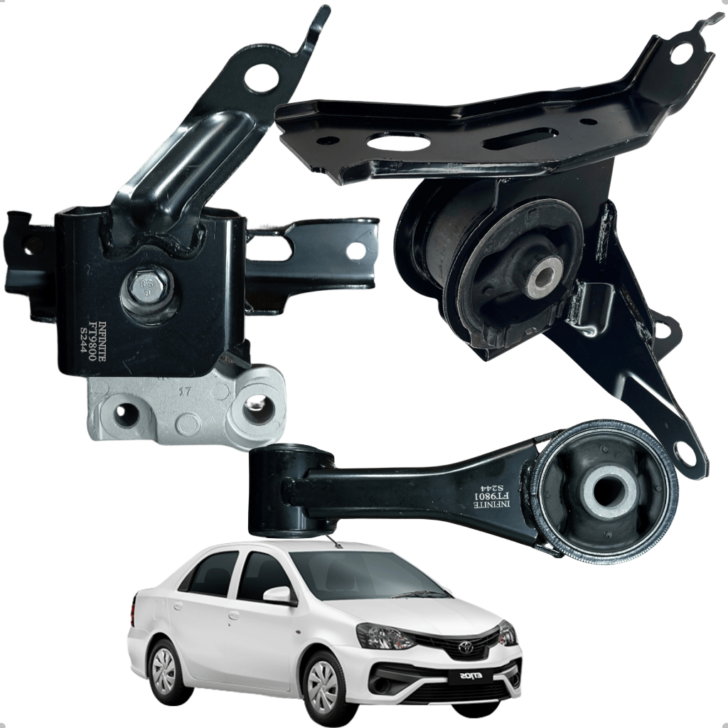 Kit 3 Coxim do Motor Câmbio Toyota Etios 1.3 1.5 16v 2012 2013 2014 2015 2016 2017 2018 2019 2020