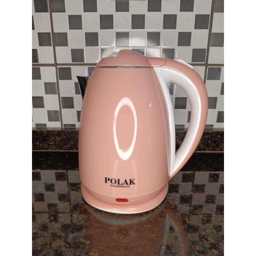 Chaleira Elétrica Rosa 220v e 110v 1.8L Além de Decorar e Eficaz em Oferta na Shopee