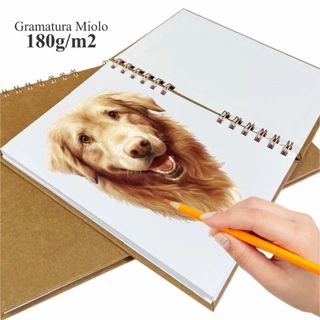 Caderno de Desenho Sketchbook profissional Alta gramatura Capa Dura Espiralado A5 A4 A3 Arte e Desen
