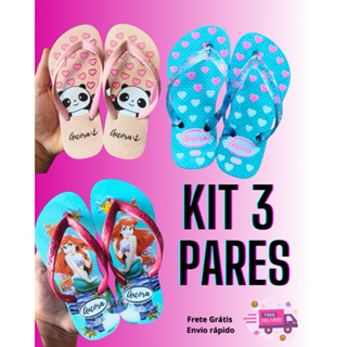Kit Pares Chinelo Infantil Menina Menino Personagens Chinelinho Menina Chinela Infantil em Oferta na Shopee