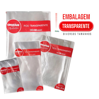 Kit Sacos Transparentes Incolor Cromus Embalagem  Diversos Tamanhos Para Embalar Festa e Cesta em Oferta na Shopee