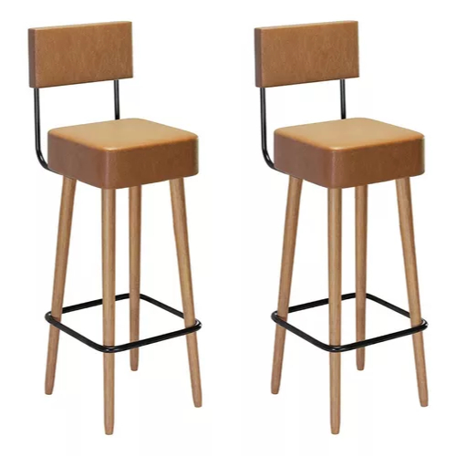 Conjunto 2 Banqueta Alta 70 Cm Pés Palito Barcelona Amarula
