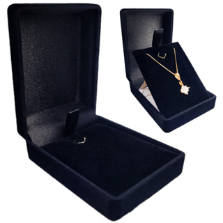 Caixinha Estojo Veludo Preto Colar Pingente Brinco Conjunto em Oferta na Shopee