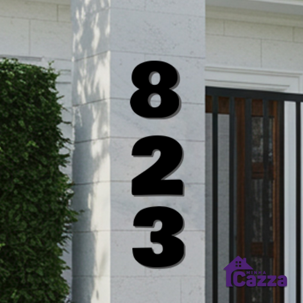 Números e Letras para Portas, Fachadas Residenciais e Comércio Cor Preto em Oferta na Shopee