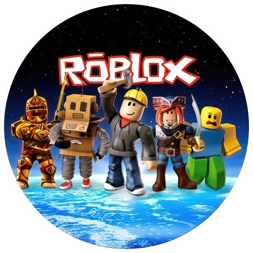 Capa Para Painel Redondo Tema Roblox Festa Decoração Tecido Sublimado