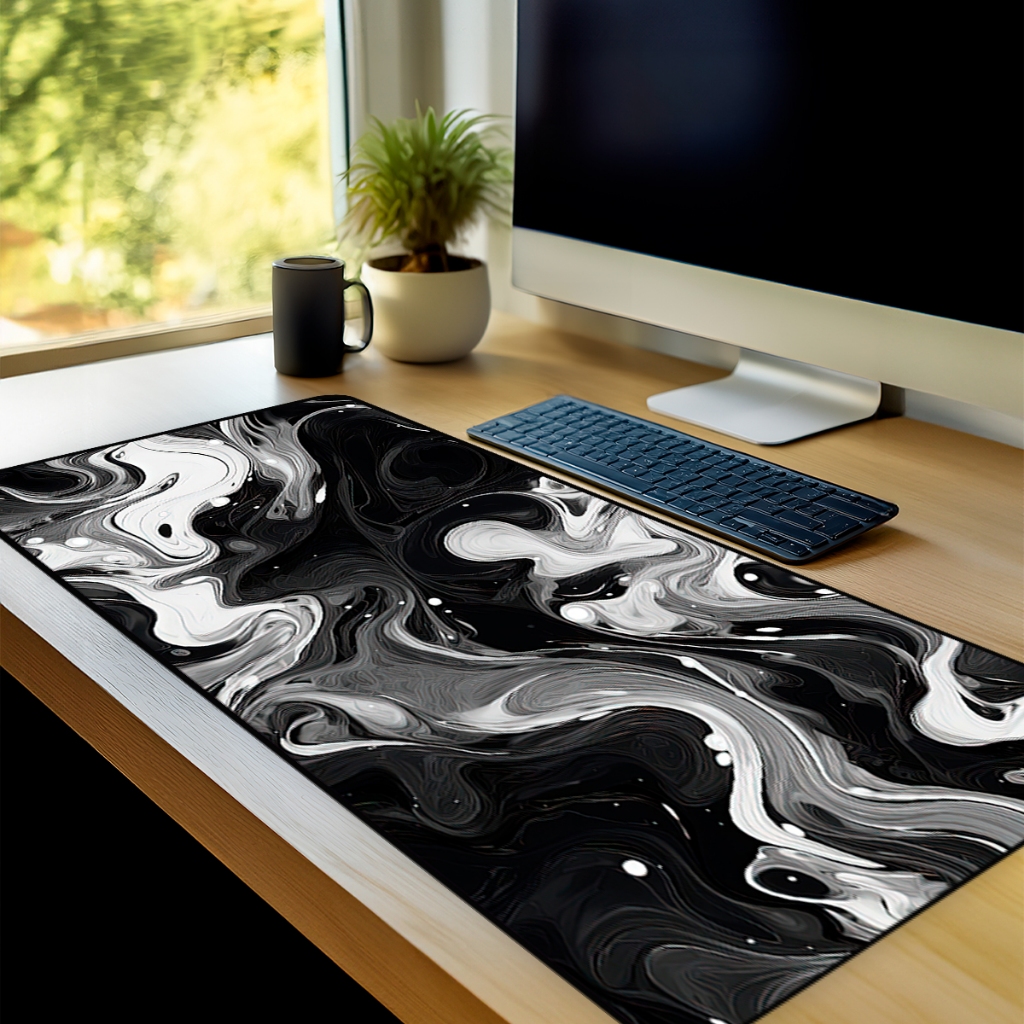 Mouse Pad Abstrato Gamer Antiderrapante Grande 70x35 80x35 90x40 90x50 cm Borda Costurada