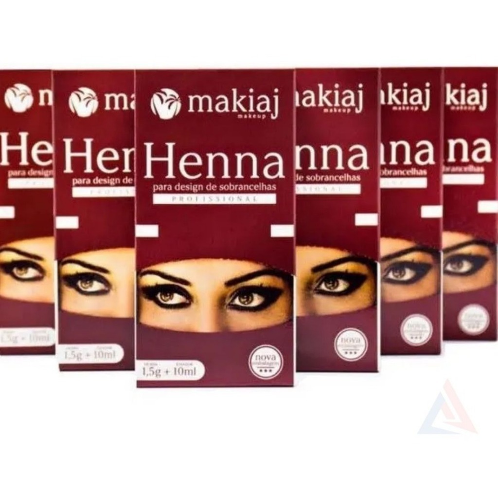 Kit 2 Henna De Sombrancelha 1,5g Henna + 10ml Fixador Makiaj Para Desing De Sobrancelhas em Oferta na Shopee