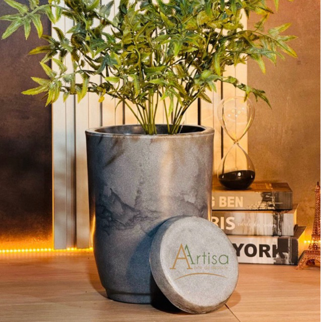 Vaso para decoração e plantas em Polietileno Cone bojo Polido com prato N1 em Oferta na Shopee
