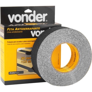Fita Antiderrapante Piso 50 mm x 5 m Preta - Vonder em Oferta na Shopee