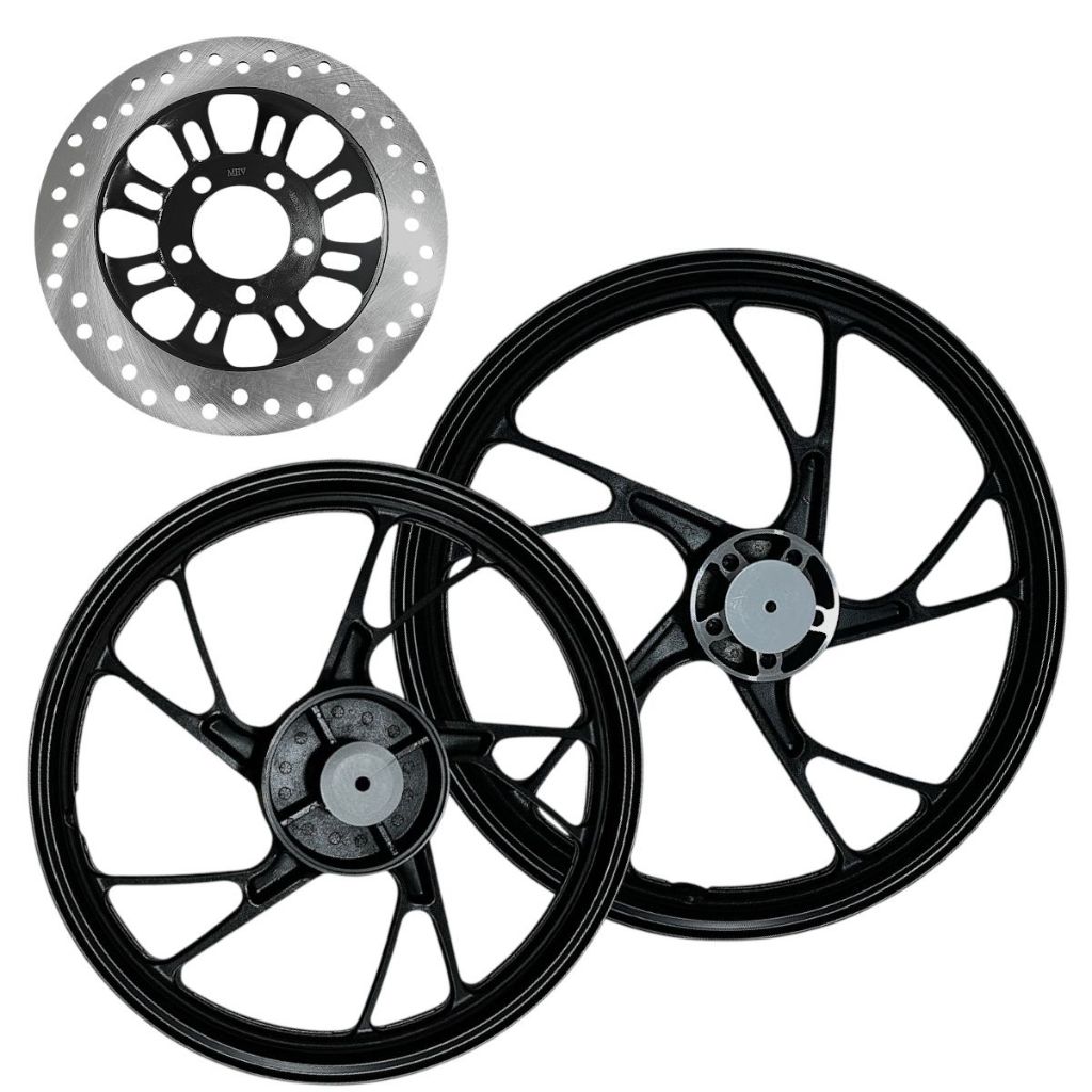 Kit Par De Roda Rodão Liga Leve Pé de Galinha + Disco De Freio Cg Titan Fan 150 09/13