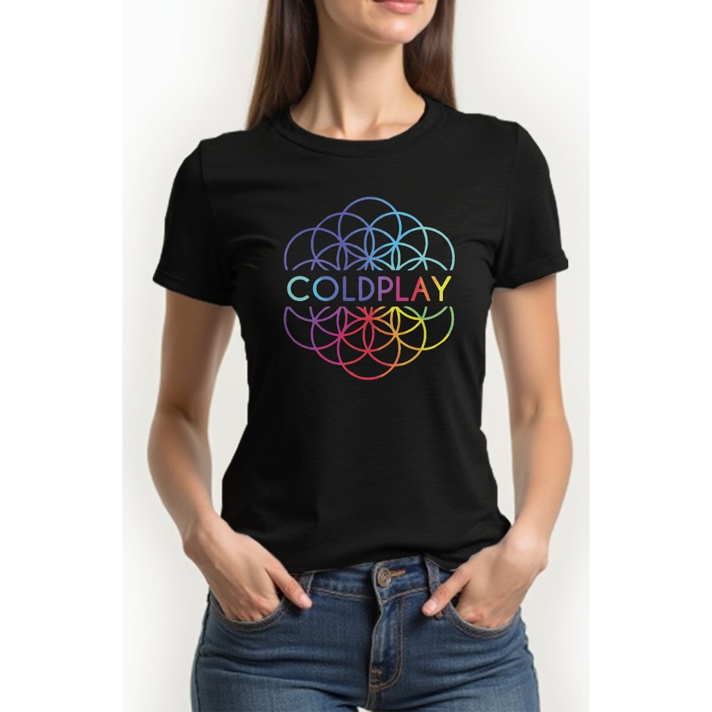 Camisa Feminina Coldplay Camiseta Baby Look Banda Internacional Colorida aproveite