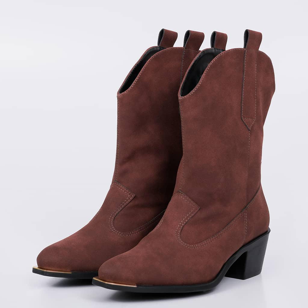 Bota Feminina Texas Country Texana Camurça Salto Baixo Not-me